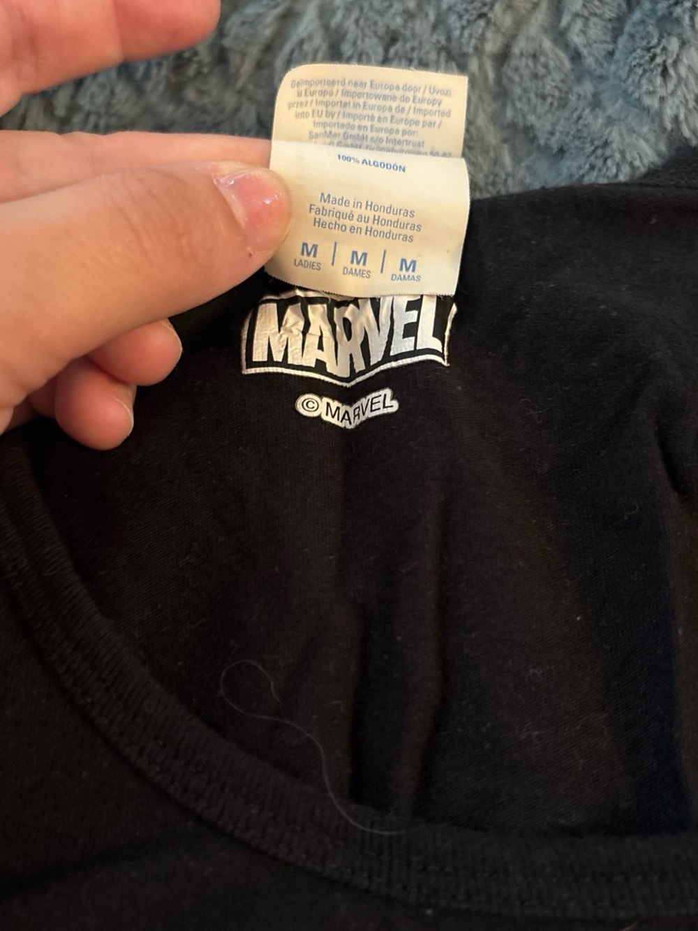Marvel Black Short Sleeve Logo Tee